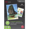 GBC LAMINATING POUCH GLOSS 80 MICRON A4 CLEAR PACK 100