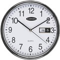 CARVEN WALL CLOCK WITH DATE 285MM SILVER FRAME