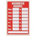 HEADLINE SIGN BUSINESS HOURS 203 X 305MM REDWHITE