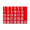 QUARTET DATES SET MAGNETIC WHITE ON RED PACK 31