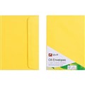 QUILL C6 COLOURED ENVELOPES PLAINFACE STRIP SEAL 80GSM 114 X 162MM LEMON PACK 25