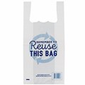 REUSABLE SINGLET BAG MEDIUM BLUE PRINTED PK 100 CTN 1000
