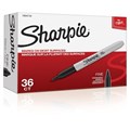 SHARPIE PERMANENT MARKER FINE POINT BLACK PACK 36