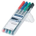 STAEDTLER 317 LUMOCOLOR PERMANENT MARKER BULLET 10MM ASSORTED WALLET 4