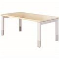 OBLIQUE HEIGHT ADJUSTABLE COFFEE TABLE 1200 X 600MM SNOW MAPLE