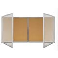 VISIONCHART TX WEATHERPROOF 2 DOOR NOTICE CASE 1350 X 980MM CORK PINBOARD