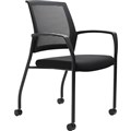 DAL URBIN 4 LEG MESH BACK CHAIR CASTORS WITH ARMS BLACK SEAT