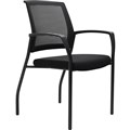 DAL URBIN 4 LEG MESH BACK CHAIR GLIDES WITH ARMS BLACK SEAT