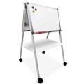 VISIONCHART EDUCATION BETA MINI EASEL MOBILE DOUBLE SIDED PORCELAIN WHITEBOARD 1000 X 600MM WHITE