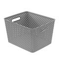 CREATIVE KIDS STORAGE BASKET KNOTTED LARGE 305 X 355 X 220MM GREY