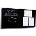 VISIONCHART LUMIERE MAGNETIC GLASSBOARD WITH PEN TRAY 1200 X 600MM BLACK