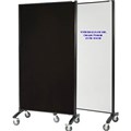 VISIONCHART COMMUNICATE ROOM DIVIDER WHITEBOARD WITH PINNABLE FABRIC 1800 X 900MM WHITE  CHARCOAL