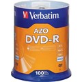 VERBATIM AZO DVDR 47GB 16X SPINDLE SILVER PACK 100