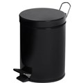 COMPASS PEDAL BIN ROUND POWDER COATED 5 LITRE BLACK