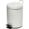 COMPASS GARBAGE PEDAL BIN ROUND 5 LITRE WHITE