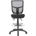 YS DESIGN HALO DRAFTING CHAIR WITH DRAFTING KIT HIGH MESH BACK BLACK